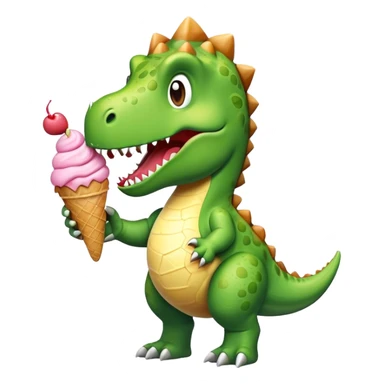 Dino with ice cream  sticker