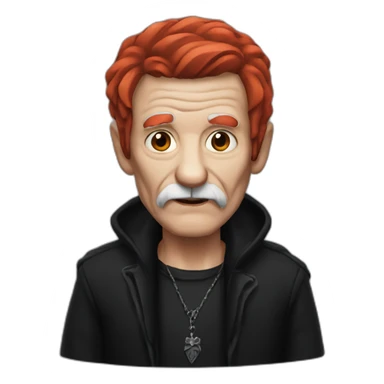 goth old man red hair sticker