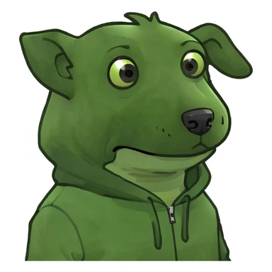 Dog wearing a hoodie sticker