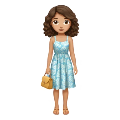 Brunette girl wavy nothing underneath full body sticker