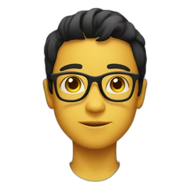 boy with yellow tinted glasses and combed black hair  sticker