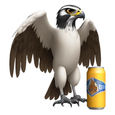 falcon holding a beer sticker
