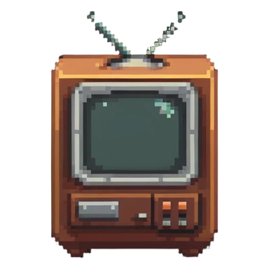 old-school television with a retro design sticker
