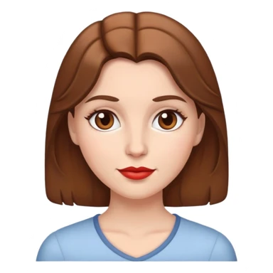 White woman with brown hair and heart eyes sticker