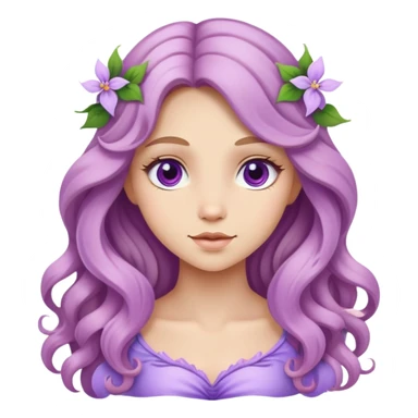 fairy lilac, long wavy dark blonde hair sticker