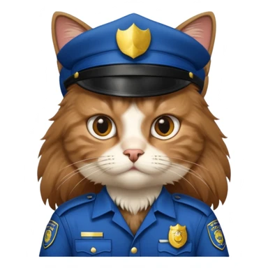 long-haired cat police sticker
