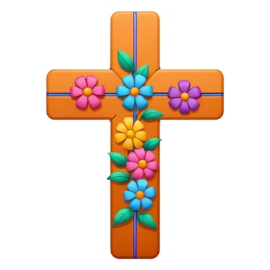 Cross with basketball and flowers sticker