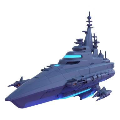 Advanced alien battleship with energy weapons sticker