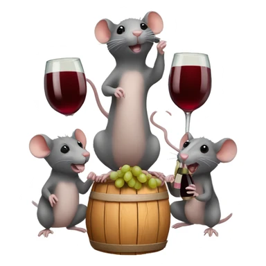 three rats with wine sticker