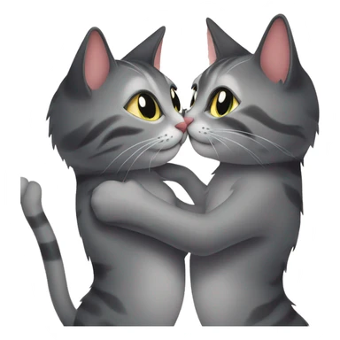 Two kitty kiss  sticker