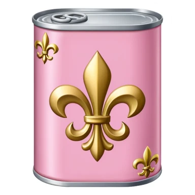 Jeff Koons style pink can of SPAM with Fleur de lis sticker