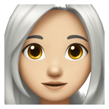 cuty woman, black hair, non double eyelid, happy girl  sticker