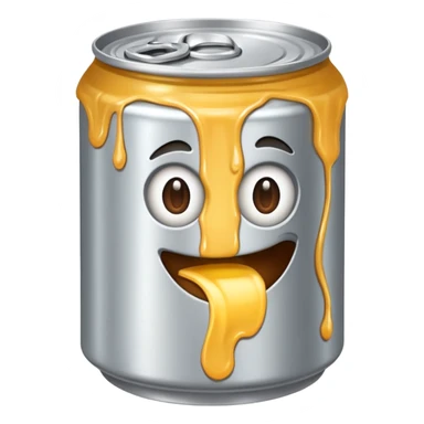 create a silver can that's opened - should be food emoji sticker