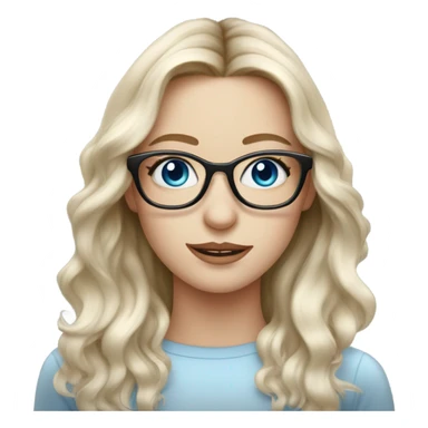 Beautiful Balayage pale lady with glasses and blue eyes  sticker