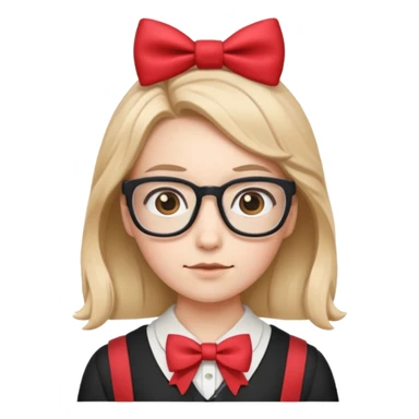 🤓+🎀 same emoji  sticker