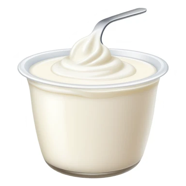 A cup of plain white yogurt sticker