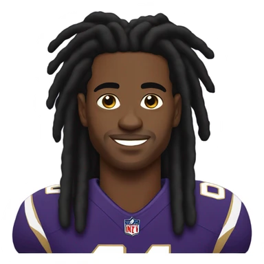 Create a black man with dreads and golds with a Lamar Jackson jersey sticker