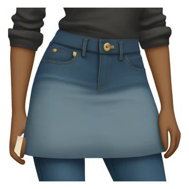 skirt over wide jeans  sticker