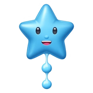 Blue bubblegum shaped as a star sticker