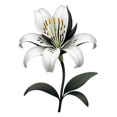 Black and white lily sticker