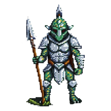 reptilian humanoid troglodyte warrior with spear from Heroes of Might and Magic 3 sticker