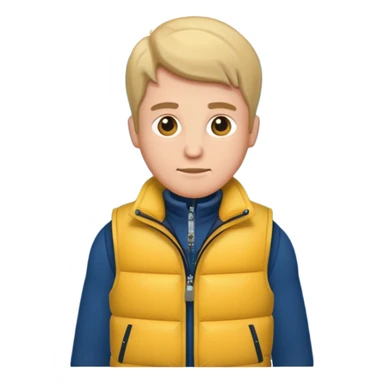 man with puffer vest sticker