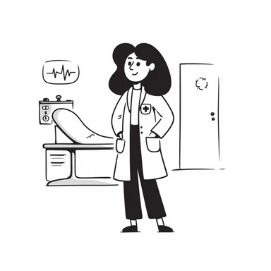 A beautiful woman doctor in the hospital sticker