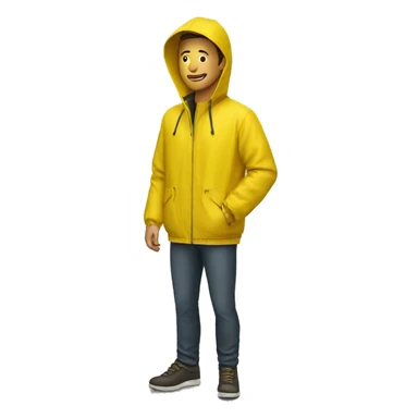 Man in yellow rain jacket sticker