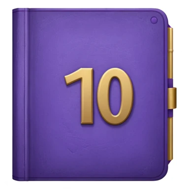 Purple book with a number "10" in the cover sticker