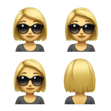 Chica rubia de pelo largo con gafas sticker