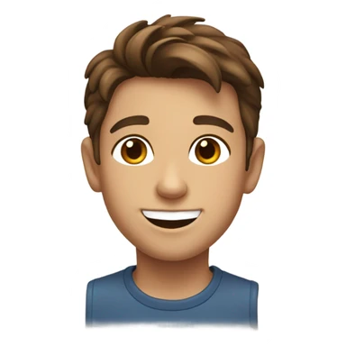 smiling boy portrait with brown hair sticker