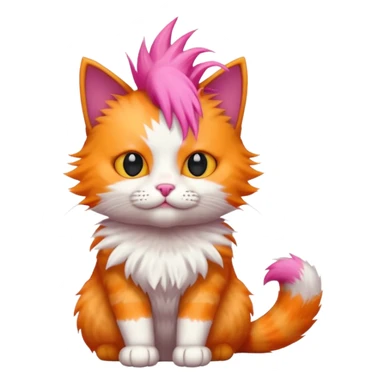 cat sitting with pink mohawk sticker
