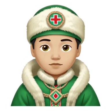 greenland citizen traditional outfit standing full scale sticker