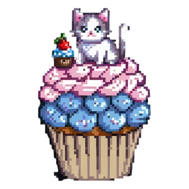 cupcake with a cute cat on top sticker