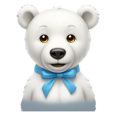 White bear with a bow on the neck  sticker