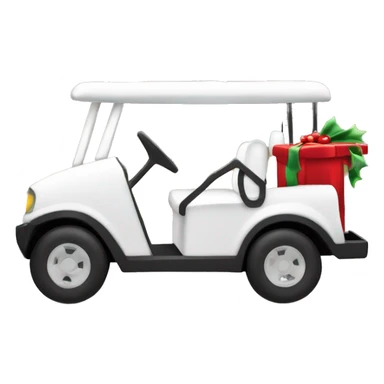 Christmas golf cart white decked out with holiday lights sticker