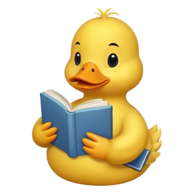 duck holding book sticker
