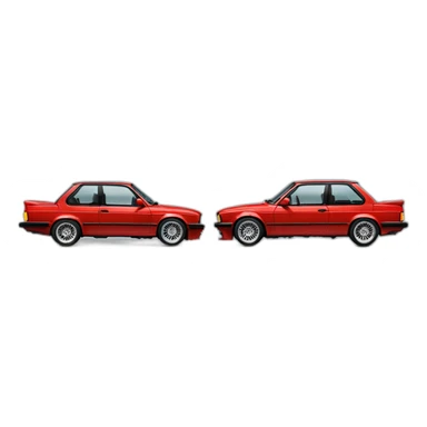 a single bmw e30 red black sticker