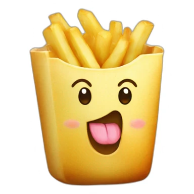 Une patate kawaii qui mange des frites sticker