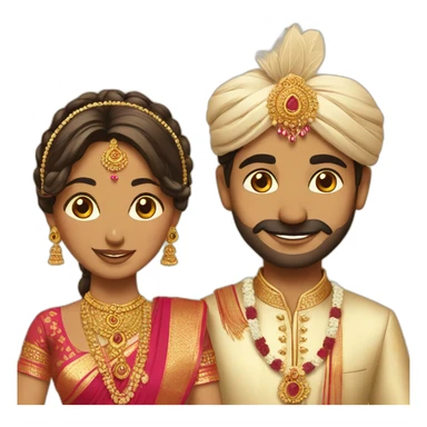indian wedding couple sticker