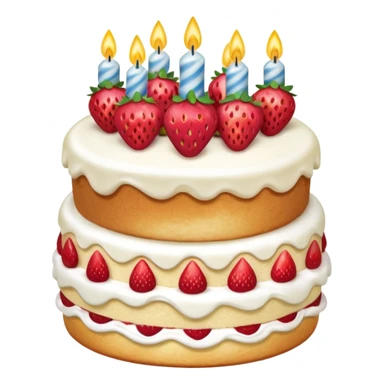 strawberry shortcake with birthday candles sticker