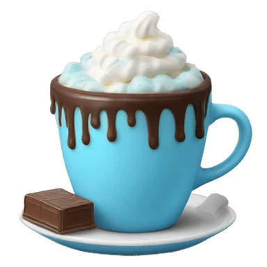 Sky blue hot chocolate sticker