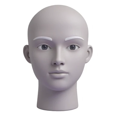 grey mannequin face, 3D style, matte surface, minimal details sticker