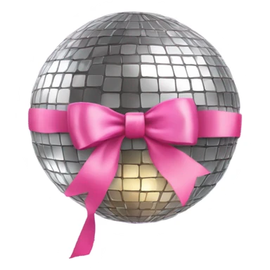 Disco ball with a cute pink ribbon on top sticker