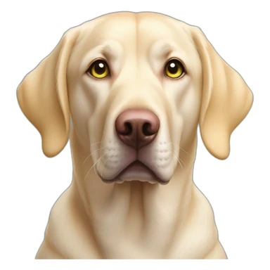 yellow labrador, pink nose green eyes wet pink nostrils, droopy pink eyelidsss sticker
