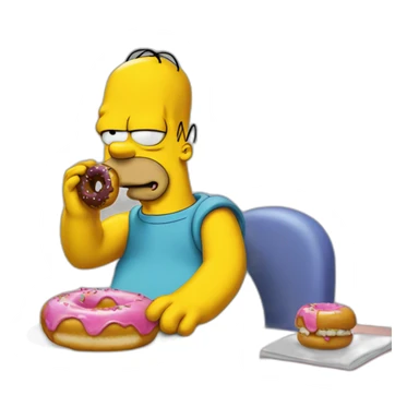 Homer Simpson Eating donut sticker