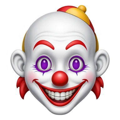 Winky face clown sticker
