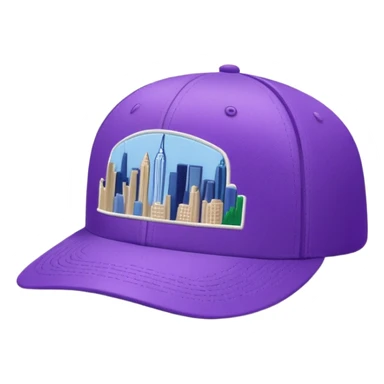purple cap with a New York City logo on it sticker