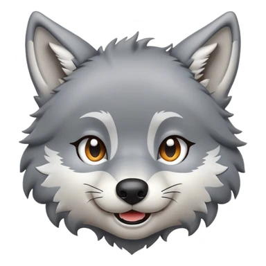 cute cartoon wolf emoji winking sticker