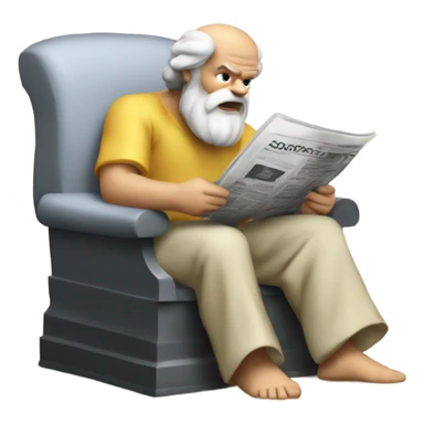 Socrates reading a newspaper  sticker